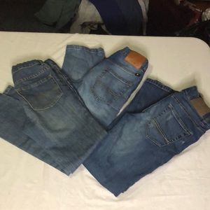 Three pairs of denim jeans boys size 10